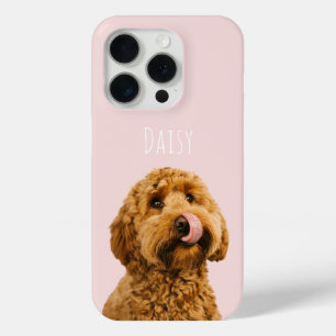 Personalised Pastel Pink Phone Case with Dog Photo