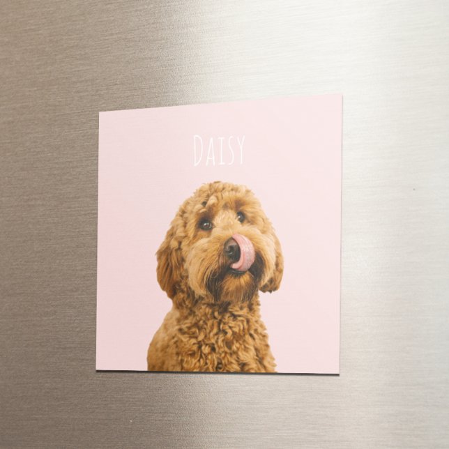 Personalised Pastel Pink Phone Case with Dog Photo Magnet (Creator Uploaded)