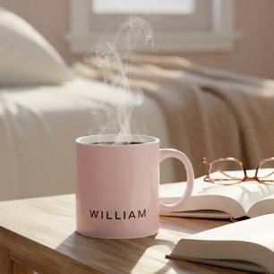 Personalised Pastel Pink with Custom Coffee Mug