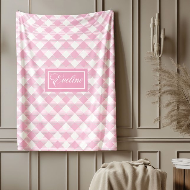 Personalised Pastel Plaid Blanket Elegant Design (Personalized Pastel Plaid Blanket Elegant Design)