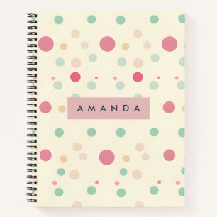 Personalised Pastel Polka Dot Style  Notebook