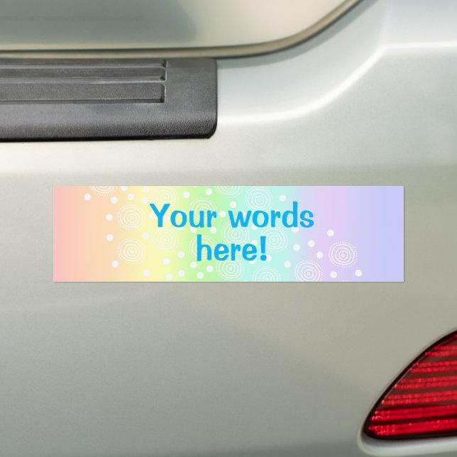 Personalised Pastel Rainbow Bumper Sticker (On Car)