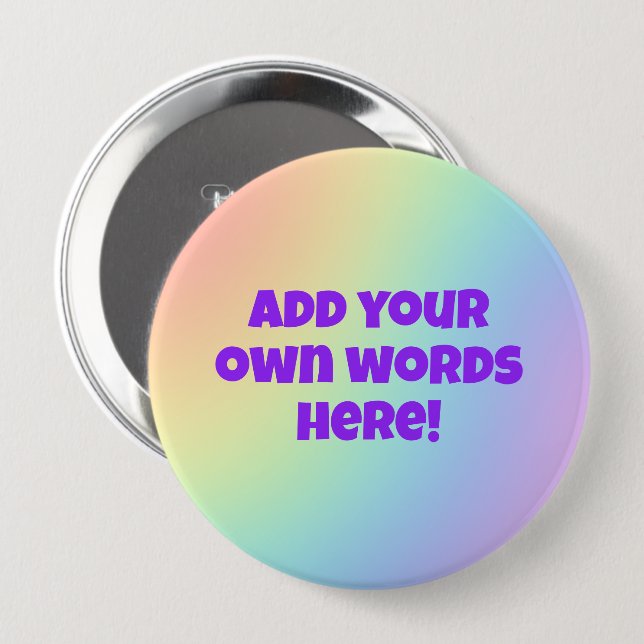 Personalised Pastel Rainbow Button (Front & Back)