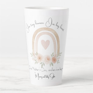Personalised Pastel Rainbow   First Mother's Day - Latte Mug