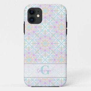 Personalised Pastel Rainbow Floral Mandala Tiled Case-Mate iPhone Case