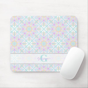 Personalised Pastel Rainbow Floral Mandala Tiled Mouse Pad