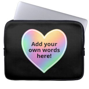 Personalised Pastel Rainbow Heart Laptop Sleeve