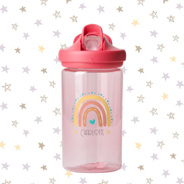 Personalised Pastel Rainbow Kids Water Bottle (Creator Uploaded)