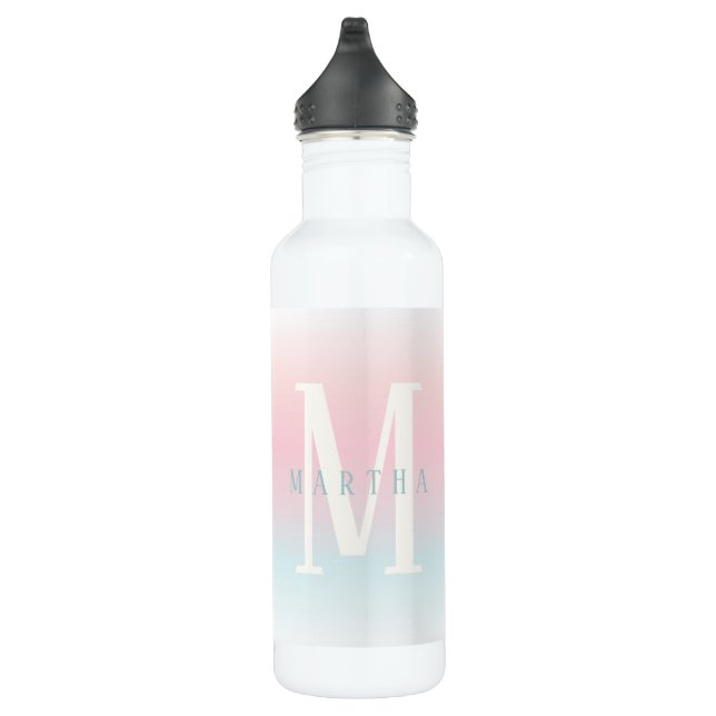 Personalised pastel rainbow name water bottle (Right)