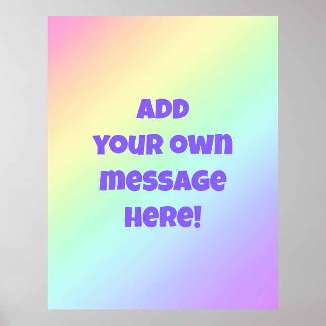 Personalised Pastel Rainbow Poster (Front)