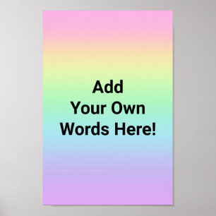 Personalised Pastel Rainbow Poster