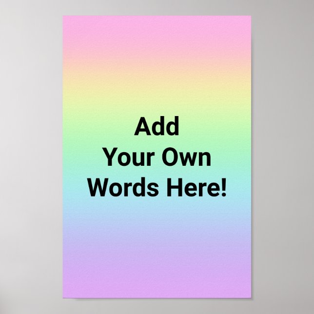 Personalised Pastel Rainbow Poster (Front)