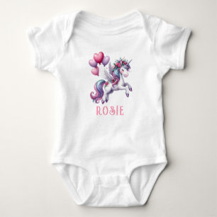Personalised Pastel Rainbow Unicorn Baby Bodysuit