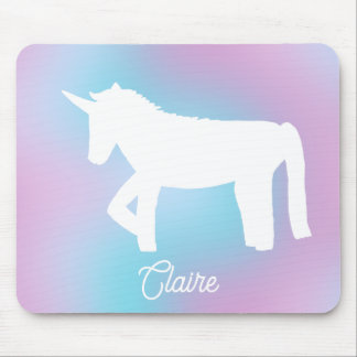 Personalised Pastel Rainbow Unicorn Mouse Pad