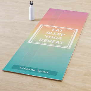 Personalised Pastel Rainbow Yoga Mat