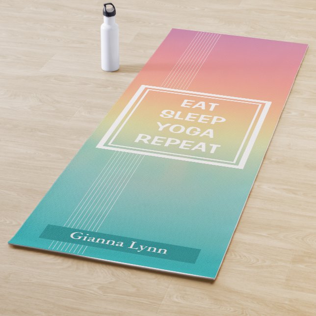 Personalised Pastel Rainbow Yoga Mat (In Situ)