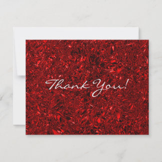 Personalised pastel red crushed foil thank you card