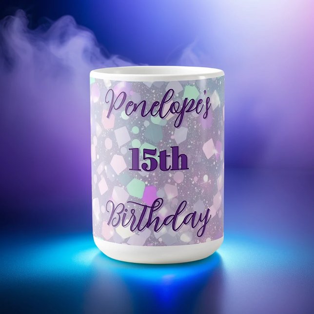 Personalised Pastel Shimmer Birthday Celebration Coffee Mug (Creator Uploaded)