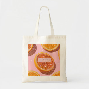 Personalised Pastel Sparkle Orange Slice Tote Bag