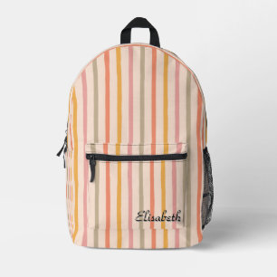 Personalised Pastel Stripe Backpack with Name
