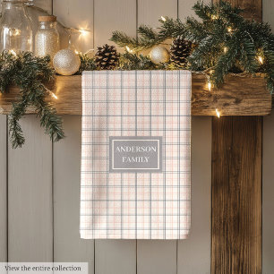 Personalised Pastel Towel Elegant Coral Grey Style