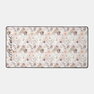 Personalised Pastel Watercolor Colourful Roses Desk Mat