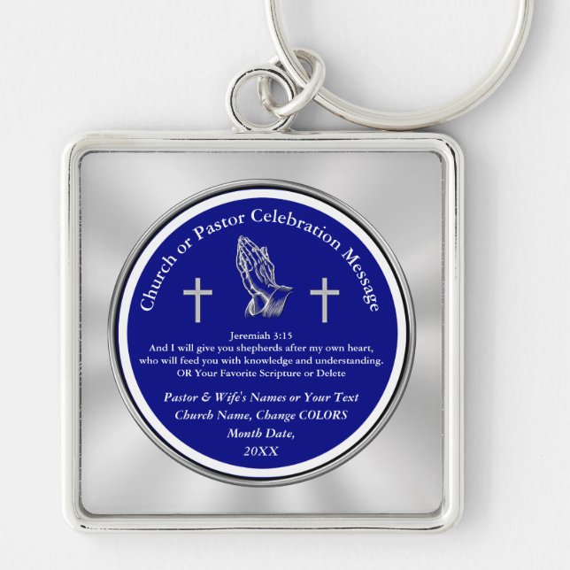 Personalised Pastor Appreciation Gift Ideas Key Ring (Front)