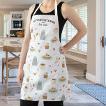 Personalised Pastry, Coffee Pattern, Custom Text Apron<br><div class="desc">A cute apron with a coffee and pastry dessert pattern.  Personalise with 2 lines of custom text.  Perfect for anyone who loves coffee,  baking,  pastries and more.</div>