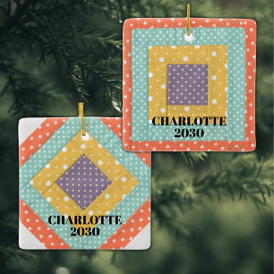 Personalised Patchwork Ceramic Ornament