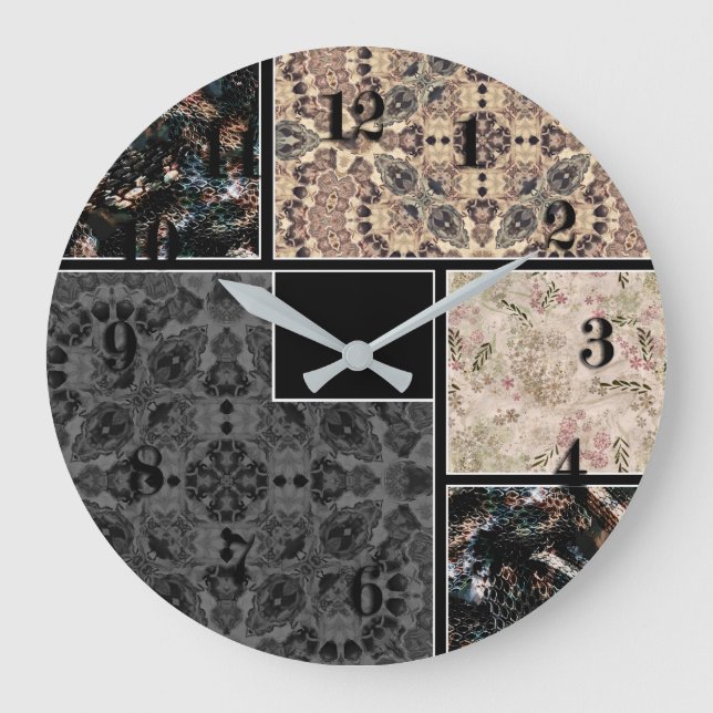 Personalised patchwork large clock (Front)