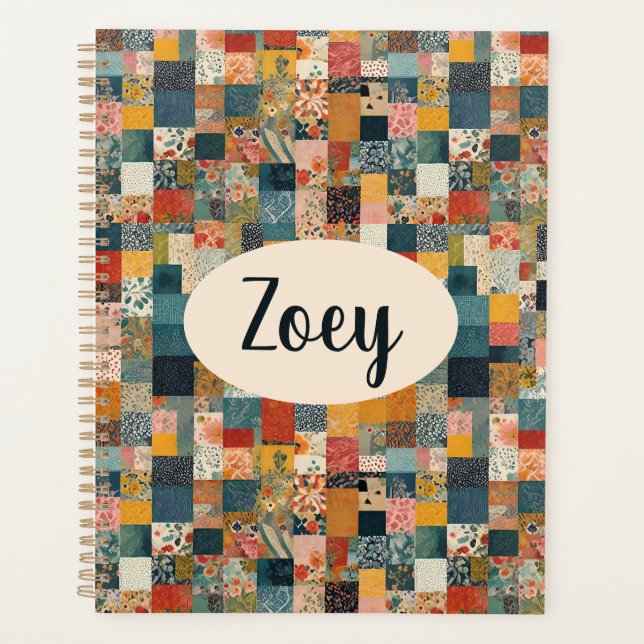 Personalised Patchwork Quilt Print Planner (Front)