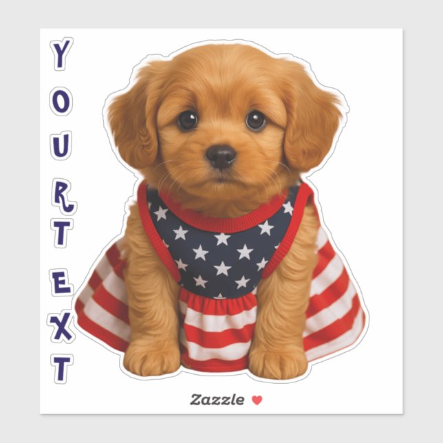 Personalised Patriot Puppy  (Sheet)