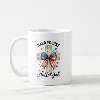 Personalised Patriotic 4th of July Christian Cross Coffee Mug