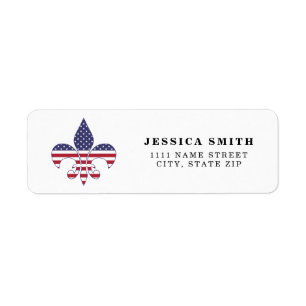 Personalised Patriotic American Flag Fleur-de-lis