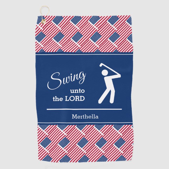 Personalised Patriotic AMERICAN FLAG Golf Towel (Front)
