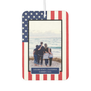 Personalised Patriotic American Flag Photo  Car Air Freshener