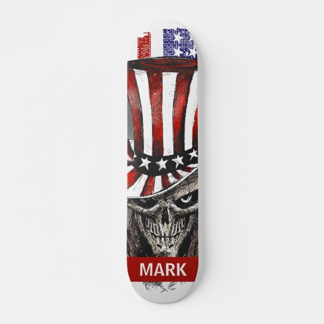 Personalised Patriotic American Flag Skateboard (Front)