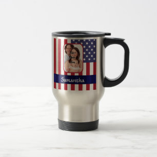 Personalised Patriotic American flag Travel Mug