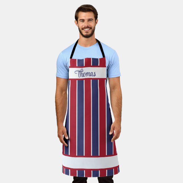 Personalised Patriotic Apron (Worn)