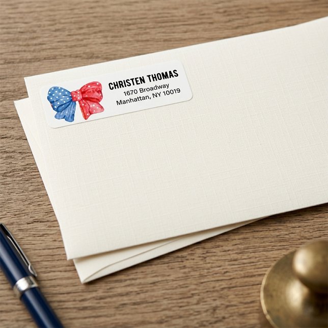 Personalised Patriotic Bow Address Label (Personalized Patriotic Bow Address Label)