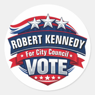 Personalised Patriotic Campaign Vote Classic Round Sticker