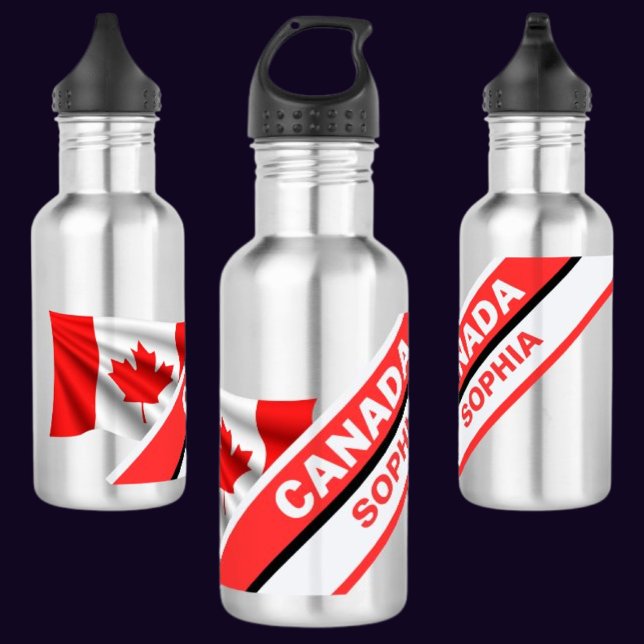 Personalised Patriotic Canada Flag   532 Ml Water Bottle (Creator Uploaded)