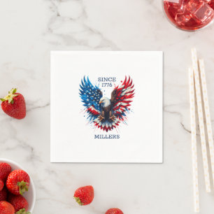 Personalised Patriotic Colours America Bold Eagle Napkin