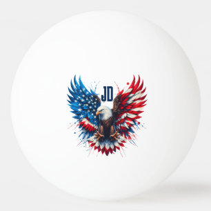 Personalised Patriotic Colours America Bold Eagle Ping Pong Ball