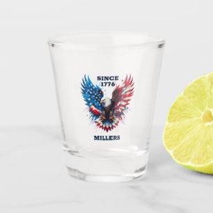 Personalised Patriotic Colours America Bold Eagle Shot Glass