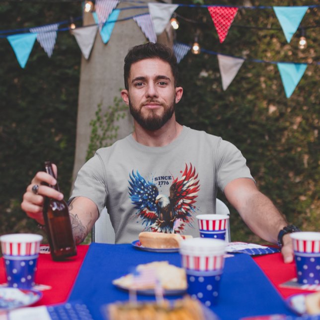 Personalised Patriotic Colours America Bold Eagle Tri-Blend Shirt (Creator Uploaded)