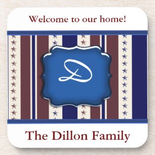 Personalised Patriotic Cork Coaster Template