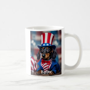 Personalised Patriotic Dachshund Mug