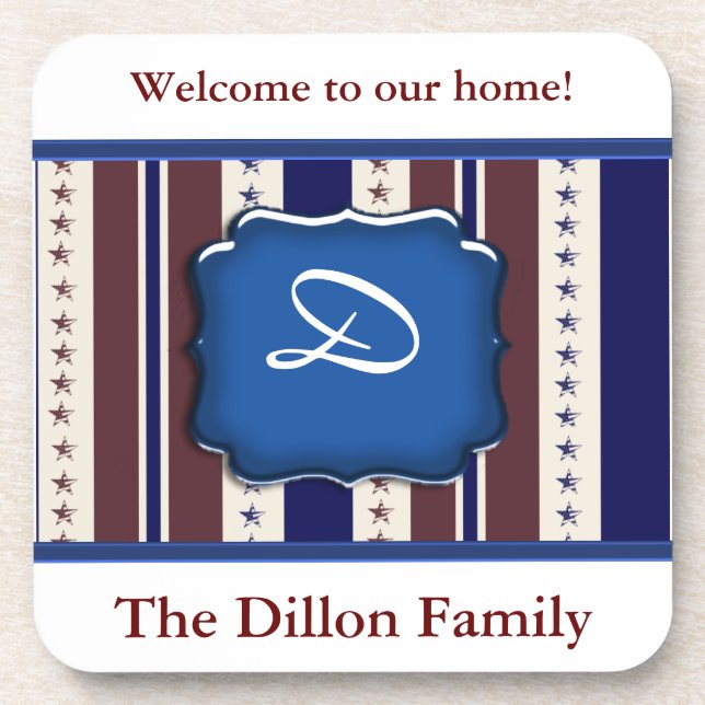 Personalised Patriotic Design Coaster (Front)