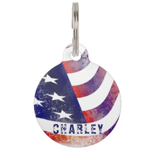 Personalised Patriotic Flag Pet Tag